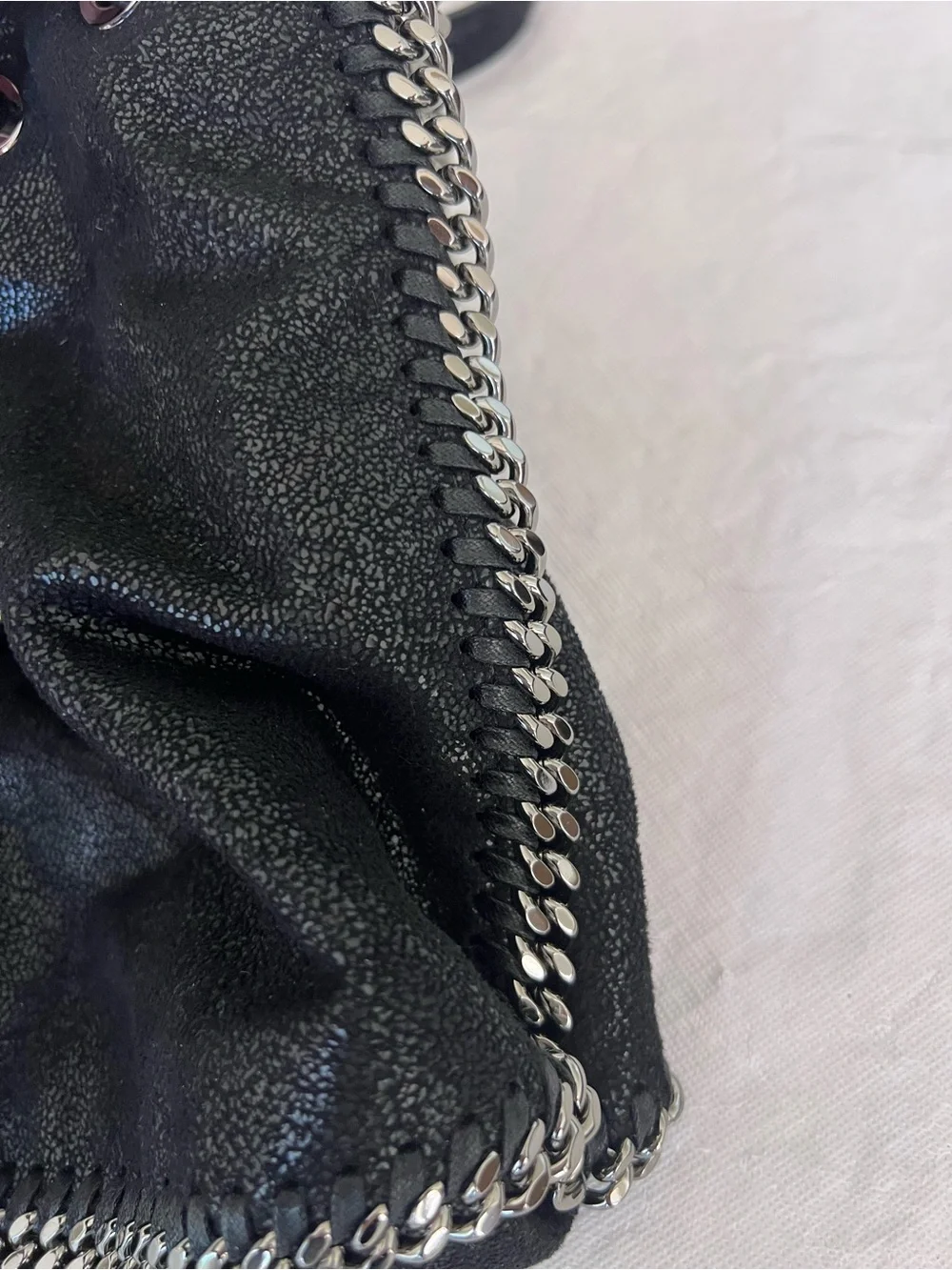 Stella McCartney Falabella Mini Bucket Bag Black Shaggy Deer Made Italy Dustbag